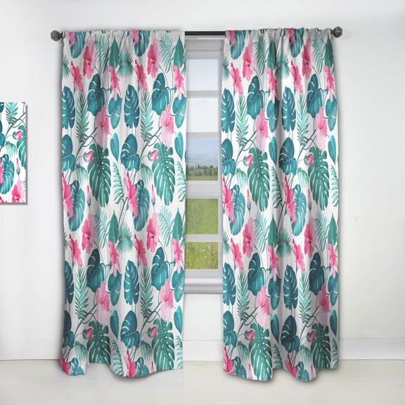 Designart 'Tropical Foliage Mood XX' Tropical Curtain Panel