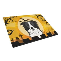Caroline's Treasures Halloween Border Collie Glass Cutting Board Large