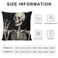thumbnail image 5 of COMIO Skull Human Skeleton Lumbar Throw Pillow Cover Decorative Bedroom Living Room Human Skeleton Posing Cushion Case for Bed Sofa Couch, 5 of 5