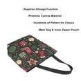 thumbnail image 3 of Open Top Canvas Tote Bag with Zipper Reusable Shopping Bag 13.5x15" Roomy Carryall Christmas Theme Icon, 3 of 9