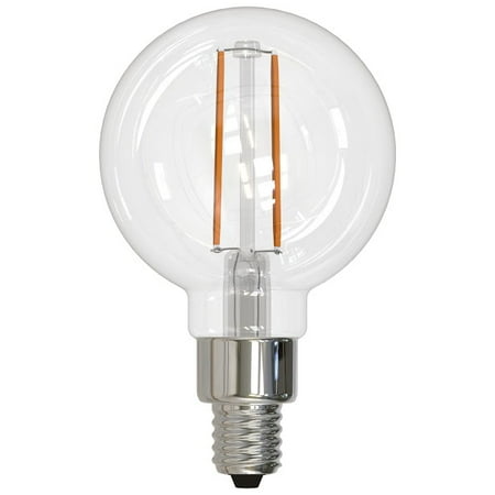 

Bulbrite Pack of (4) 2.5 Watt Dimmable Clear Filament G16 Candelabra (E12) LED Light Bulb - 250 Lumens 2700K