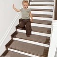 thumbnail image 4 of Floor Hug Stair Treads 28"x9"(15 PCS), Carpet Stair Treads for Wooden Steps Indoor, Stair Runners for Kids Elders and Dogs, Non-Slip TPE Backing, Stair Rugs Machine Washable, Beige, 4 of 9