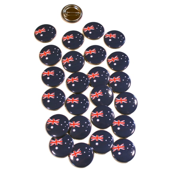 Australian Flag Pinback Buttons - 1.5 Inch Round - 25 Pack