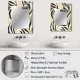 thumbnail image 4 of Designart "Zebra Harmony In Cream" Abstract Wall Mirror, Printed Cream Wall Mirror, Modern Bathroom Wall Mirror, Decorative Abstract Mirror - 30x40 Inch, 4 of 5