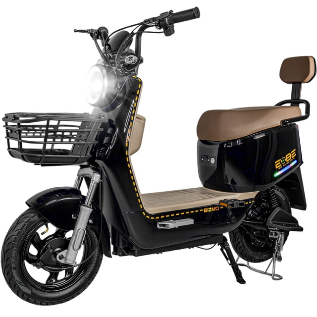 Bicicleta Electrica Luz Led Scooter 50 Km/h 3 Velocidades Café Bizmo