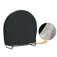 thumbnail image 2 of Waterproof 210D Oxford Drawstring Log Hoop Cover - Heavy Duty Round Log Rack Cover, Black, 40 x 24 x 41 inch, 2 of 9