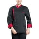 thumbnail image 1 of Chaqueta de chef unisex-adulto de manga larga de manga larga tela de algodón de bolsillo para hombre para hombre para otoño e invierno restaurante hotel negro xl Methold LF000335-08, 1 of 7