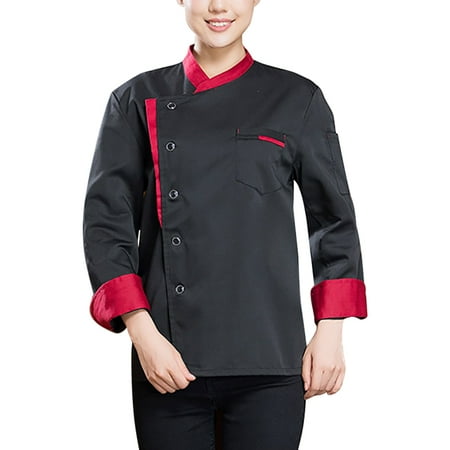

Chef Coat Unisex\-Adult Long Sleeved Triangular Mens Work Black M
