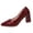 Wine, variant on HomeDM Women's Block Heels Pointed Toe Dress Pumps Shoes Chunky High Heels Wedding Party Work Dressy Sandals, Black Size 5.5