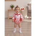 thumbnail image 4 of BemeyourBBs Baby Girl Valentine's Day Outfit Daddy's Girl Bubble Romper Heart Long Sleeve Bodysuit Bow Headband Newborn Spring Clothes, 4 of 9