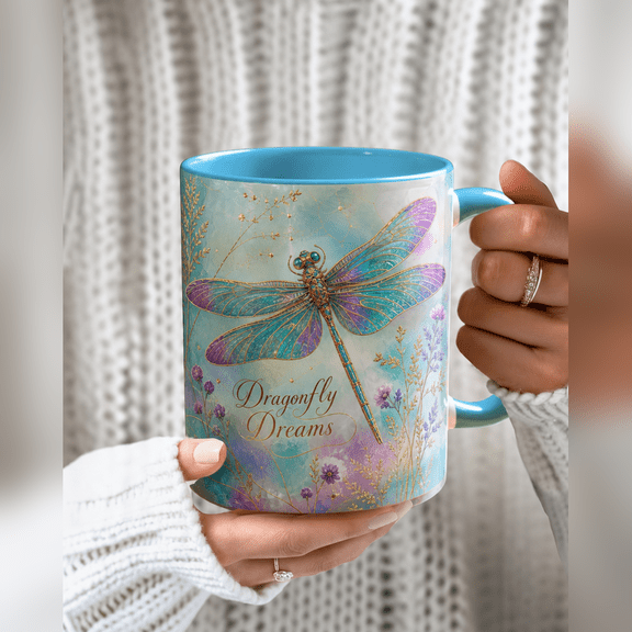 Dragonfly Dreams Ceramic Coffee Mug Nature Lover Gift