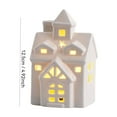 thumbnail image 2 of Lighting Up Ceramic Christmas House Ornament – Glowing Hollow European-Style Miniature Decorative Night Light, Tabletop Home Decor, Holiday Atmosphere Lamp, Festive Accent, Indoor Xmas Decoration, 2 of 5