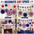 thumbnail image 6 of 4th of July Patriotic Decorations Set - I LOVE USA Banner,Paper Fans,Pom Poms,and Swirls for Memorial Day,20 Pcs, 6 of 7