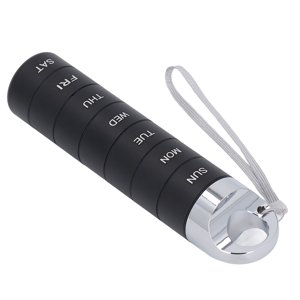 Metal Travel Pill Organizer, Aluminum Alloy Waterproof Weekly Pill Box, Portable Stackable 7 Day Pill Organizer Holder, Daily Use for Vitamin, Supplement, Fish Oil