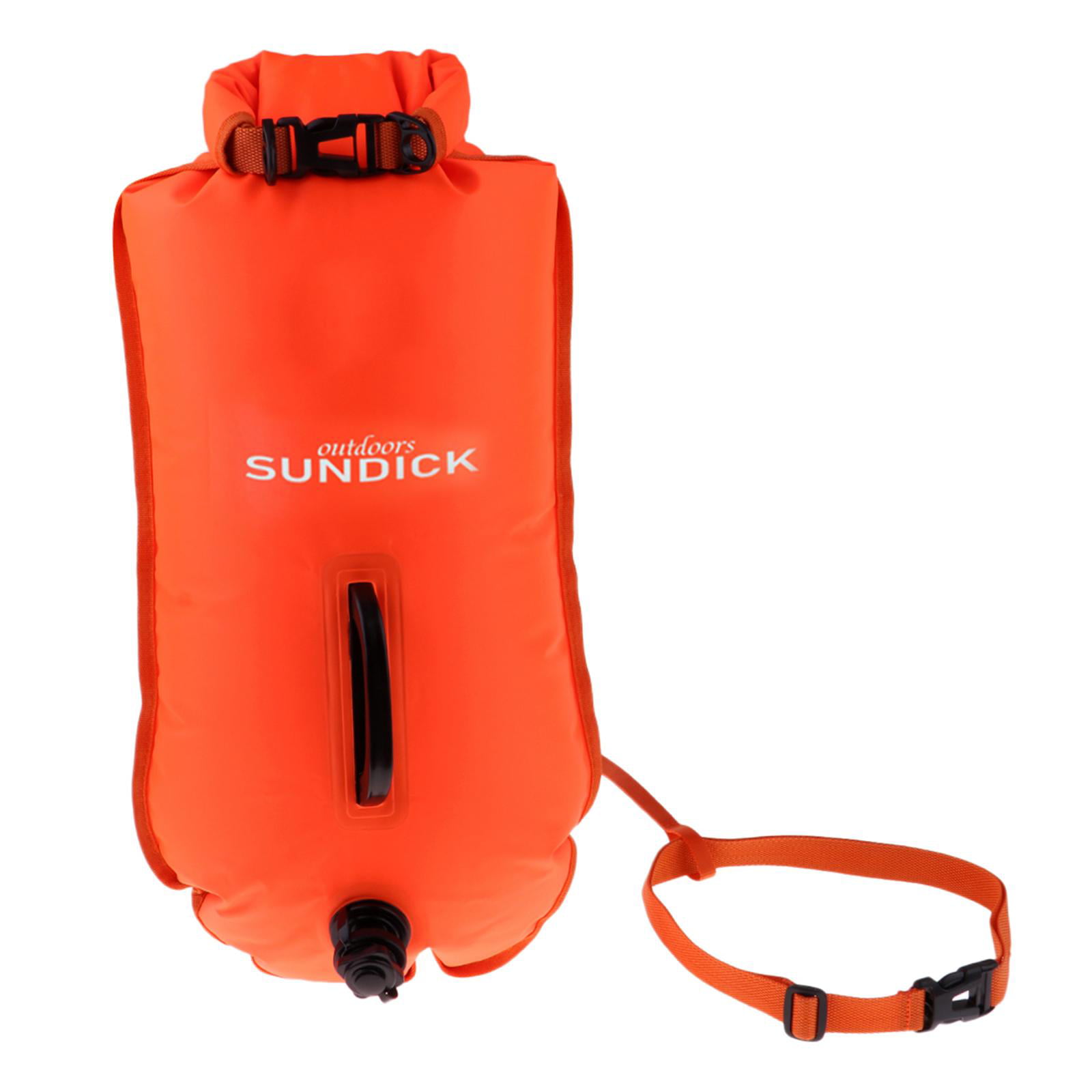 UK Inflatable Swim Buoy Safety Float Waterproof Air Dry Bag Open Water Swimming 