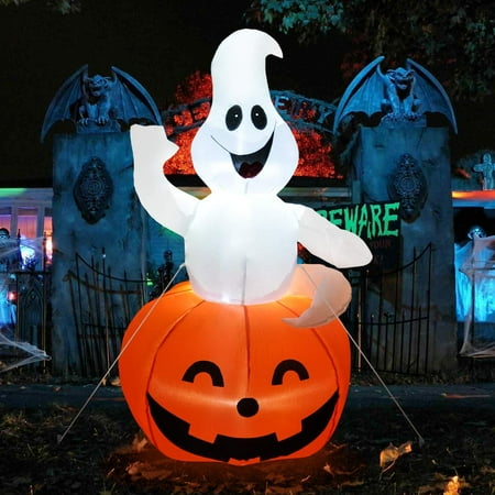 Merryxgift Halloween Inflatable Ghost In Pumpkin 4ft Airblown