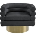 thumbnail image 4 of Meridian Furniture Tessa Black Boucle Fabric Swivel Accent Chair, 4 of 6