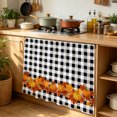thumbnail image 6 of Thanksgiving Fall Cabinet Curtain 35"Wx35"L,Dustproof Under Sink Skirt W/ Self Adhesive Tape,Orange Pumpkins Botanical Black Plaid Cabinet Curtain Cover for Kitchen Sink,Bathroom Vanity,Laundry Room, 6 of 9
