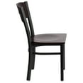 thumbnail image 5 of Emma + Oliver Black 3 Circle Back Metal Dining Chair - Walnut Wood Back & Seat, 5 of 7