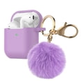 thumbnail image 2 of Stylish Protective Silicone Skin Case with Pompom Keychain for Apple AirPods 2nd Generation Charging Case, 2 of 9