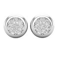 thumbnail image 3 of Dazzlingrock Collection Round White Diamond Cluster Circle Pushback Stud Earrings for Women (0.10 ctw, Color I-J, Clarity I2-I3) in 925 Sterling Silver, 3 of 6