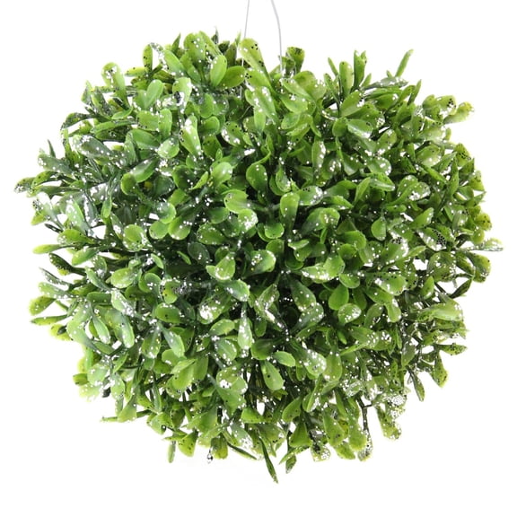 Northlight 5" Sprout Green and Sparkling Silver Glitter Artificial Plant Garden Grass Ball