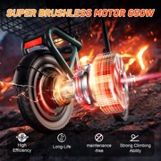 SISIGAD Electric Scooter with Seat, 650W Motor up to 19 Mph and 20 Miles Long Range, Commuter Electric Scooter for Adults, Large Basket