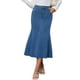 thumbnail image 1 of FALDA MAXI DE DENIM PARA MUJERES INSPIRE CHIC, CINTURA ALTA, AJUSTE CASUAL Y ACAMPANADA, FALDA LARGA DE JEAN 2XL AZUL, 1 of 6