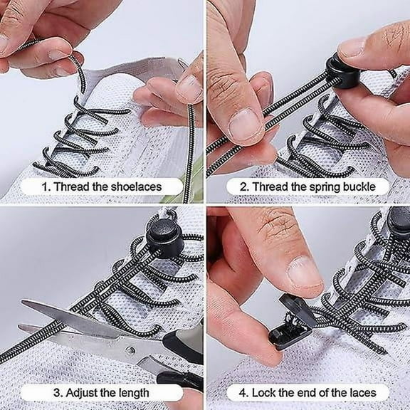 6 Pairs Elastic Shoe Laces for Adults & Kids No Tie Shoe Laces Lock Shoe Laces Tieless Suitable for