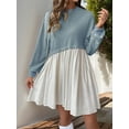 thumbnail image 7 of Cuteduck Women Fall Pleated Dress Long Sleeve Tiered Lightweight Casual Elegant Ruffle Flowy Midi Dress S-XL, 7 of 7