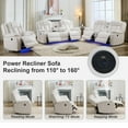 thumbnail image 6 of Othniel Power Recliner Sofa Set 5-Seater with Bass Speaker, Zero Gravity, Wireless Charger, LED Light, Faux Leather, USB & Type-C Ports,Reclining Loveseat,Couch with Recliner White, 6 of 8
