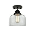 thumbnail image 4 of Innovations Lighting  Nouveau 2 Bell - 1 Light 8" Semi-Flush Mount Clear/Matte Black, 4 of 5