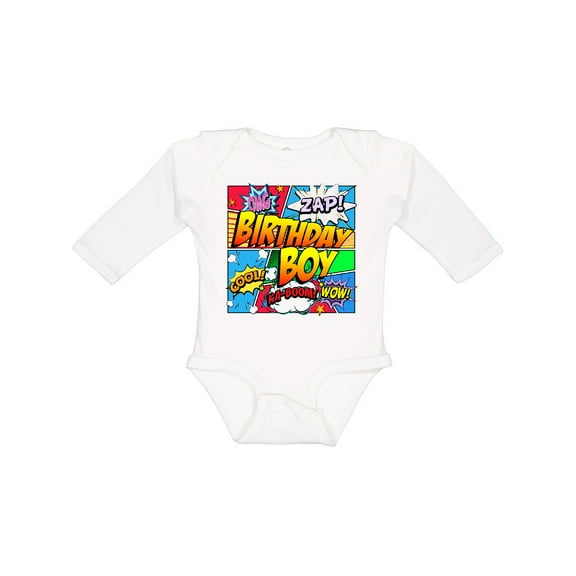 Inktastic Birthday Boy Comic Book Boys Long Sleeve Baby Bodysuit