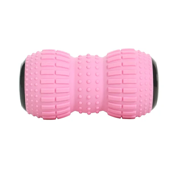 New Yoga Electric Peanut Massage Ball USB Rechargeable Yoga Fascia Ball Massage Roller Bodybuilding Relaxation Fitness Tool (Pink)