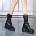 thumbnail image 2 of Fesfesfes Women's Boots Fall And Winter Boots Lined Anti-Slip Ankle Boots Outdoor Slip-On Waterproof Booties Comfort Shoes Boots For Women 7(39), 2 of 9