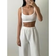 thumbnail image 4 of Coduop Women Two Piece Outfits Sleeveless Crop Top Loose Pants Loungewear Sets, 4 of 6
