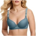 thumbnail image 3 of Mceream 3 Pieces Bras for Women Pack Underwire Push up Full Coverage Underwire Bra Adjustable Strap High Support Bra Seamless Supportive Everyday Bralettes Blue XXXL, 3 of 6