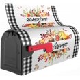 thumbnail image 3 of Fall leaf Mailbox Cover Autumn Black White Plaid Magnetic Mailbox Covers Thanksgiving Mailbox Covers Autumn Leaf Large Post Letter Box Covers Garden Yard Home Decor for Outside 25.5 x 21 Inchs, 3 of 6