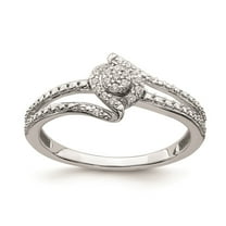Auriga 10k White Gold Halo Cluster 1/10 carat Diamond Complete Engagement Ring for Women Size- 7
