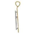 thumbnail image 2 of 14k Two-tone Y/W Gold Polished 2 Level Budded Cross Pendant, 2 of 5