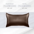 thumbnail image 3 of Elegant Comfort 2-PACK Cooling Viscose Satin Pillowcase Set with Hidden Zipper closure, Silky Smooth for Best Hair and Skin Care-Beautiful Gift Box-2-Piece Satin Pillowcase Set, King, Chocolate Brown, 3 of 9
