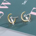 thumbnail image 2 of Pendientes de hoja de luna de plata esterlina para mujeres, pendientes de gatito lindo, regalos para gatos, joyas para gatos, 2 of 5