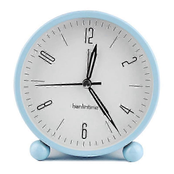 Silent Alarm Clock Non Ticking Analog Alarm Clocks Minimalistic Round Metal Light Alarm Clock 26s