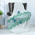 thumbnail image 4 of Fishing Soft Flannel Fleece Blanket, Fish Tail and Starfish Swimming in Flat Waves Submarine Comical Illustration Nature, Cozy Plush for Indoor and Outdoor Use, 50" x 60", Pale Blue, by Ambesonne, 4 of 5