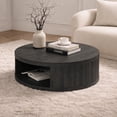 thumbnail image 2 of Alure Table Basse Ronde Contemporaine de 36 Pouces en Charbon, 2 of 8