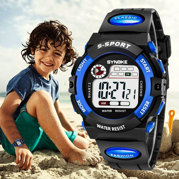 Kids Digital Watch, Boys Girls Sports Waterproof Watches with Alarm Timer,  Classic Wrist Watches Quartz Resin Sport Watch with Black Band For Boy  Girls Children 
