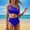 Blue, variant on iTNHFP Bikini Women Mesh 1 Piece Swimwear Push Up Padded Bikini Swimsuit Training Athletic Swimwear Sport Shirred Tank Swimwear Vintage Bathing Suits