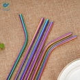 thumbnail image 4 of Deago Set of 8 Stainless Steel Straws Ultra Long 10.5 Inch Drinking Metal Straws For Tumblers Coffee Juice Cold Beverage (8 Straight|1 Brushes|Rainbow), 4 of 7