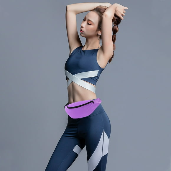 Riñonera Unisex de Viaje con Correa Ajustable, Bolso de Cinturón de Gran Capacidad para Teléfono Celular y Esenciales, Riñonera Ligera Cruzada para Senderismo, Correr, Ciclismo, Negro/Gris/Azul/Morado