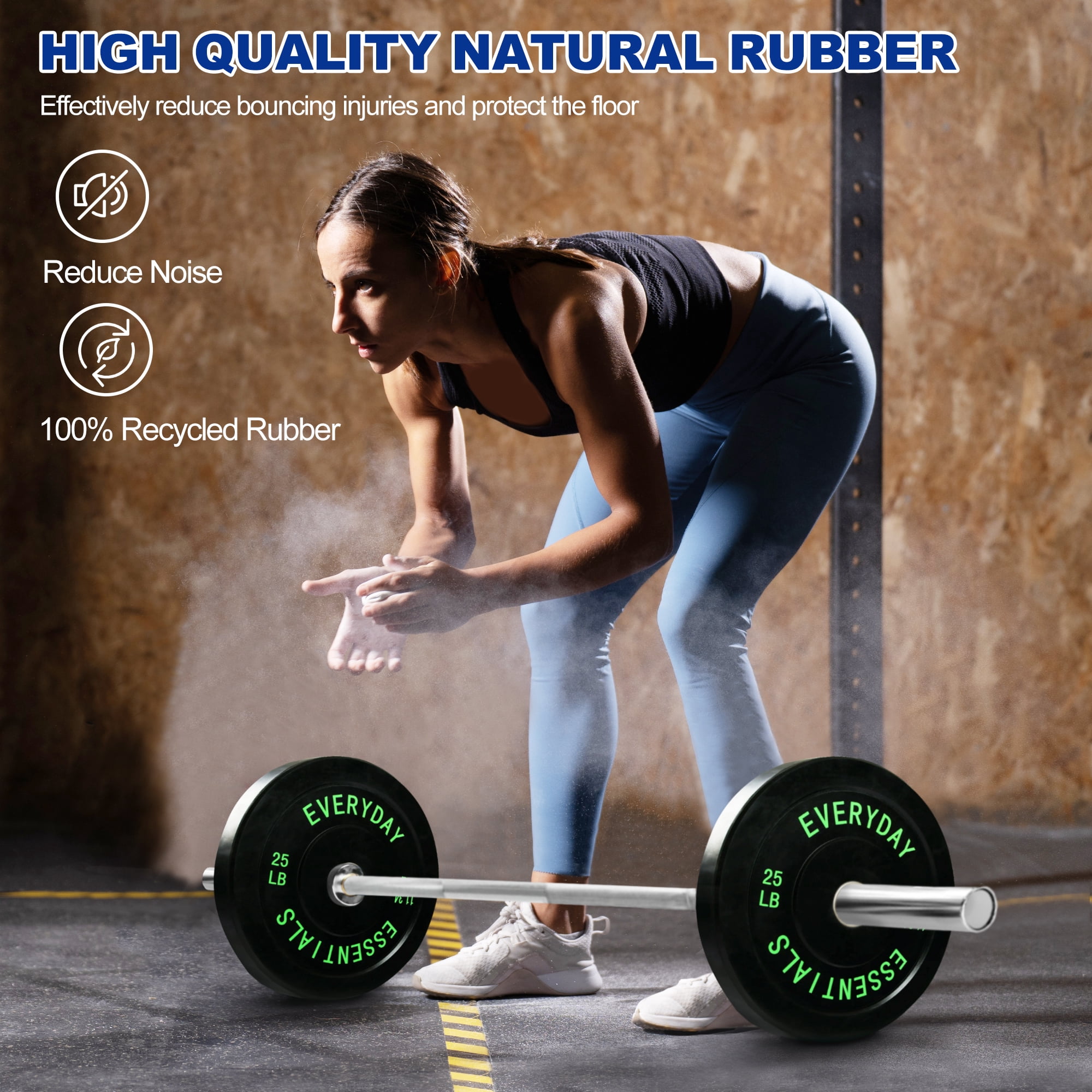 BalanceFrom Olympic Bumper Plate Weight Plate with Steel Hub, Black, 25 lbs, Single
